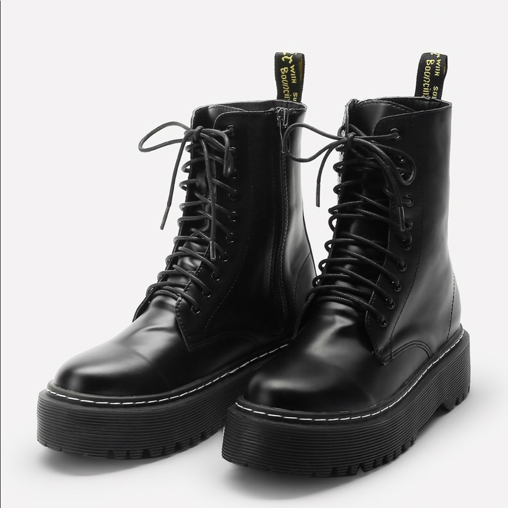 Platform combat boots